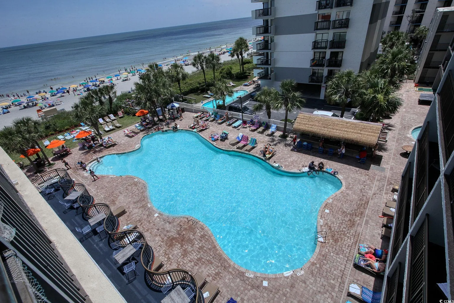 Large main pool area with space for family games