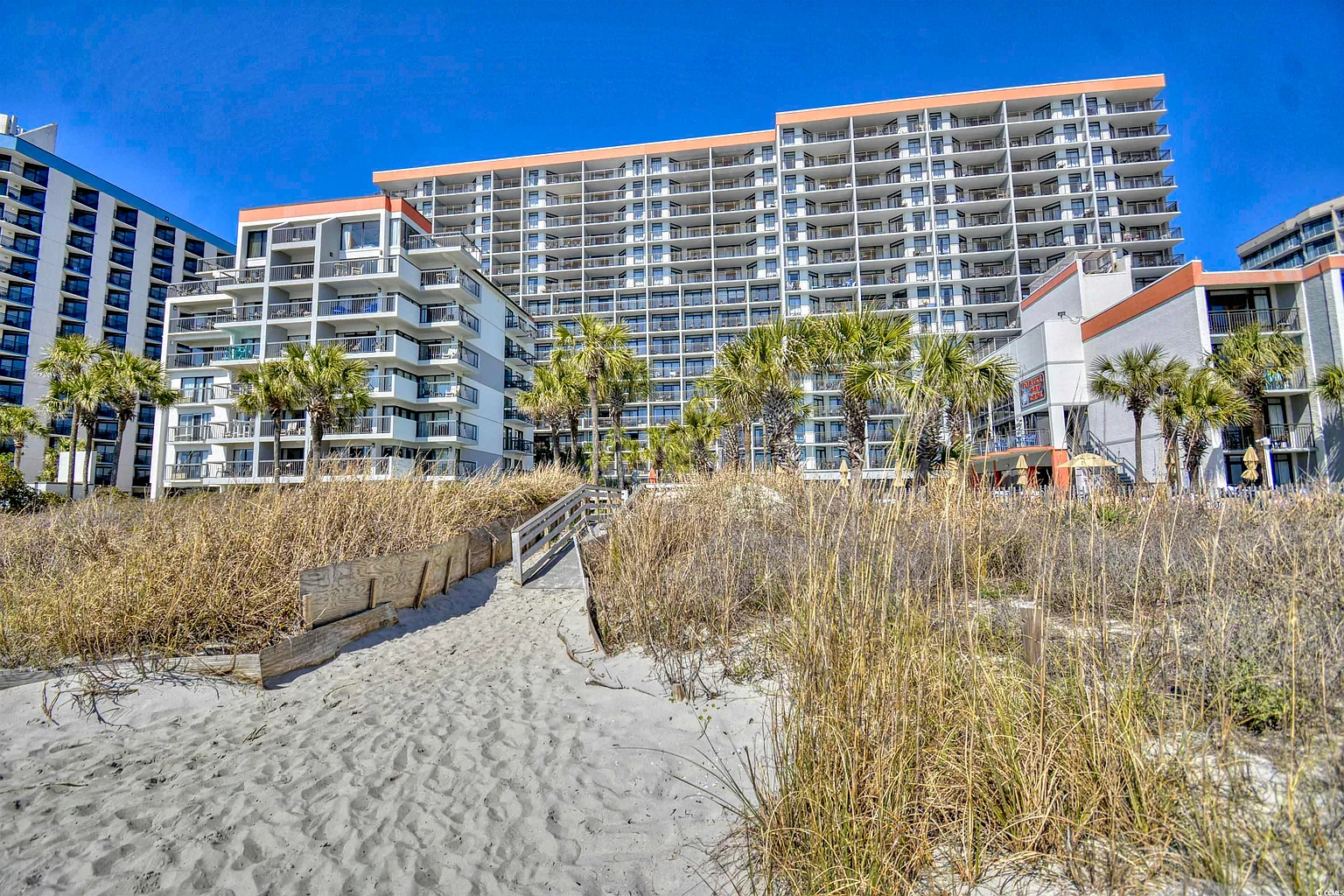 Private steps leading directly to the beach